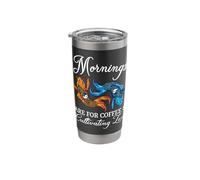 Mornings are for Coffee and Cultivating Zen Funny Koi Lover Stainless Steel Insulated Tumbler