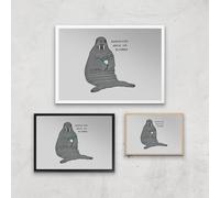 Mornings Make Me Blubber Giclee Art Print - A3 - Wooden Frame