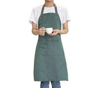 MORNITE Art Aprons for Painting Pottery Ceramics, Mens Women Kitchen Cooking Aprons Waterproof Green, Green, Standard