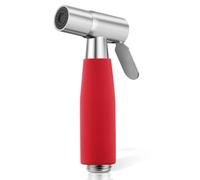 Mornwaen Handheld Bidet Sprayer Head,Stainless Steel Muslim Shower Head for Toilet,Adjustable Pressure Jet Sprayer for Feminine Hygiene and Pet Bath Bathroom Cloth Diaper Cleaning (Red)