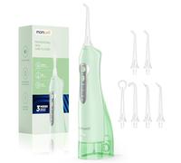 Mornwell Cordless Oral Irrigator for Teeth Portable Oral Cleaner Electric 300ML 3 Modes 4 Tips Jet Deep Cleaning Helps with USB (Green)