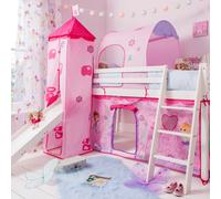 Moro Cabin Bed Midsleeper with Slide and Fairies Package - White / Midsleeper Cabin Bed
