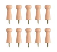 MOROBOR 10pcs Wood Wall Hooks, Decorative Wooden Hooks, Screw-On Solid Wood Hook Wooden Hat Hook for Doors, Stair Edges, Wardrobes