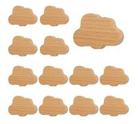 MOROBOR 12PCS Cloud Shaped Wooden Knobs, Single Hole Beech Wood Handles Natural Wood Cupboard Cabinet Handles Knobs for Chest of Drawers with Screws& Expansion Tube