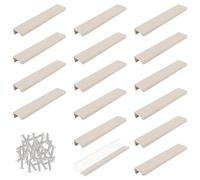 MOROBOR 16 Pcs Cashmere Grey Finger Edge Pull, Self-Stick Instant Concealed Handle Pulls Modern Aluminum Alloy Drawer Handles for Home Kitchen Door Cabinet/150mm