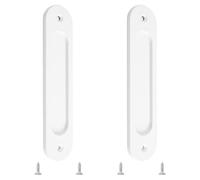 MOROBOR 180MM Oval Recessed Sliding Door Pulls, 2pcs Warm White Flush Pull Aluminum Alloy Closet Door Finger Pulls with Mounting Screws for Sliding Barn Door