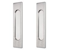MOROBOR 18CM Self-Stick Rectangual Sliding Door Pulls, 2pcs Brushed Steel Aluminum Alloy Flush Pull Punch-Free Handle for Sliding Barn Door Windows Cabinets
