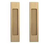 MOROBOR 18CM Self-Stick Rectangual Sliding Door Pulls, 2pcs Champagne Gold Aluminum Alloy Flush Pull Punch-Free Handle for Sliding Barn Door Windows Cabinets