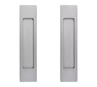 MOROBOR 18CM Self-Stick Rectangual Sliding Door Pulls, 2pcs Grey Aluminum Alloy Flush Pull Punch-Free Handle for Sliding Barn Door Windows Cabinets