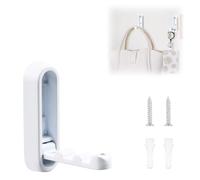 MOROBOR 1pcs Elliptical Folding Wall Hook Non-Slip Heavy Duty Foldable Coat Hooks Zinc Alloy Wall Hanger for Hanging Key Bags Backpack Towel(Matte White)