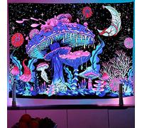 MOROBOR 1Pcs Mushroom Pattern Tapestry, 51.2ʺ x 59.1ʺ Tapestry Wall Hanging Fluorescent Mushroom Tapestry For living Room Bedroom office
