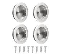 MOROBOR 2.7inch Round Embedded Door Handle, 4pcs Stainless Steel Round Side Hole Flush Embedded Sliding Door Handle for Door, Cabinet,Drawer Cupboard Wardrobe