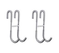 MOROBOR 2 Pack Over Shower Glass Door Hooks, Polished Silver, 304 Stainless Steel Rack Hooks, Bathroom Frameless Drilling-Free Hanger, for Bathing Suits, Towel(H-Shaped)