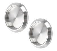MOROBOR 2 Pack Self-Stick Closet Door Finger Pull, Stainless Steel Round Sliding Pull, Recessed Kitchen Cabinet Handles Pull, Invisible Door Handle, Grey