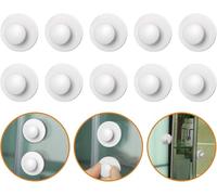 MOROBOR 20 Pack Self Adhesive Round Plastic Drawer Pulls for Kitchen Bathroom Drawer Pulls - No Drilling - White