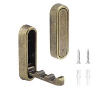 MOROBOR 2pcs Elliptical Folding Wall Hook Non-Slip Heavy Duty Foldable Coat Hook Zinc Alloy Wall Hanger for Hanging Coat Bags Backpack Towel(Antique Blue)
