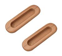 MOROBOR 2PCS Oval Wood Recessed Concealed Handle, Embedded Design Sliding Door Handle Wood Cabinet Pulls Flush Sliding Closet Door Pulls for Sliding Barn Bypass Door Wardrobe Drawer Pulls