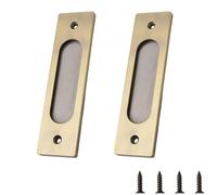 MOROBOR 2pcs Rectangular Recessed Sliding Door Pulls, 15CM Flush Pull Aluminum Alloy Bronze Closet Door Finger Pulls with Mounting Screws for Sliding Barn Door