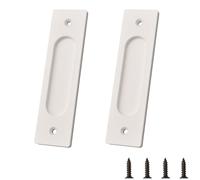 MOROBOR 2pcs Rectangular Recessed Sliding Door Pulls, 15CM Flush Pull Aluminum Alloy White Closet Door Finger Pulls with Mounting Screws for Sliding Barn Door