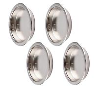 MOROBOR 4 Pack Closet Door Finger Pull, Steel Round Sliding Pull, Recessed Kitchen Cabinet Handles Pull, Invisible Door Handle, Silver