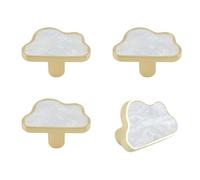 MOROBOR 4 Pack Decorative Cloud Kitchen Cabinet Knobs, Creative Dresser Drawer Pulls Furniture Wardrobe Door Pull Handles Brass Single Hole Knob