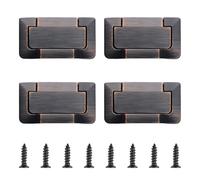 MOROBOR 4 Pack Doors Drawer Handle Flush Ring Hidden Pull Handles, Zinc Alloy Cabinet Drawer Pull Handle for Cabinets, Closets, Drawers/Antique Bronze Red
