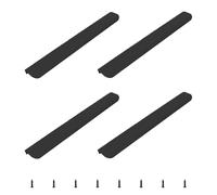 MOROBOR 4 Pack Finger Edge Pull, Curved Hidden Back Mount Door Handle Concealed Drawer Pulls Modern Style Drawer Handle for Cabinet Hardware Drawer Wardrobe, 400mm/Black