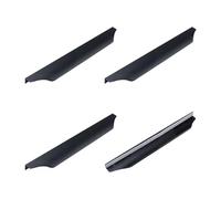 MOROBOR 4 Pack Finger Edge Pull, Self-Adhesive Instant Cabinet Drawers Pulls Concealed Drawer Pulls Modern Style Drawer Handle for Cabinet Hardware Wardrobe, 300mm/Black