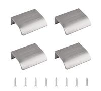 MOROBOR 4 Pack Finger Edge Pull, Self-Stick Instant Cabinet Drawer Pulls Concealed Drawer Pulls Modern Style Drawer Handle for Cabinet Hardware Drawer Wardrobe, 50mm/Brushed Nickel