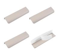 MOROBOR 4 Pack Finger Edge Pull, Self-Stick Instant Cabinet Drawer Pulls Concealed Drawer Pulls Modern Style Drawer Handle for Cabinet Hardware Drawer Wardrobe, 120mm/Cashmere Gray