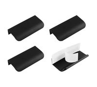 MOROBOR 4 Pack Finger Edge Pull, Self-Stick Instant Cabinet Drawer Pulls Concealed Drawer Pulls Modern Style Drawer Handle for Cabinet Hardware Drawer Wardrobe, 80mm/Black