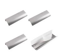 MOROBOR 4 Pack Finger Edge Pull, Self-Stick Instant Cabinet Drawer Pulls Concealed Drawer Pulls Modern Style Drawer Handle for Cabinet Hardware Drawer Wardrobe, 120mm/Brushed Nickel