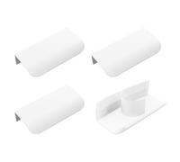 MOROBOR 4 Pack Finger Edge Pull, Self-Stick Instant Cabinet Drawer Pulls Concealed Drawer Pulls Modern Style Drawer Handle for Cabinet Hardware Drawer Wardrobe, 80mm/White