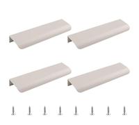 MOROBOR 4 Pack Finger Edge Pulls, Hidden Cupboard Handle Aluminum Alloy Concealed Tab Pull Modern Style Drawer Handles for Cabinets Drawers Dressing Tables Doors, 150mm/Cashmere Gray