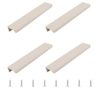 MOROBOR 4 Pcs Cashmere Grey Finger Edge Pull, Aluminum Alloy Concealed Handle Pulls Modern Style Drawer Handles for Home Kitchen Door Cabinet/150mm