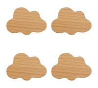 MOROBOR 4PCS Cloud Shaped Wooden Knobs Single Hole Beech Wood Handles Wood Cupboard Cabinet Handles Knobs for Chest of Drawers with Screws& Expansion Tube