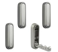 MOROBOR 4pcs Elliptical Folding Wall Hook Non-Slip Heavy Duty Foldable Coat Hook Aluminum Alloy Wall Hanger for Hanging Coat Bags Backpack Towel(Brushed Nickel)