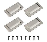 MOROBOR 4PCS Flush Ring Hidden Pull Handles, Zinc Alloy Cabinet Drawer Handle, Invisible Door Knob for Cupboard Drawer Wardrobe with Screws