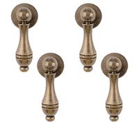 MOROBOR 4Pcs Gourd-Shaped Cabinet Pulls, Brass Pendant Drawer Handles Single Hole Handle with Mounting Screws for Wardrobe Cupboard Drawer Door Furniture Decorative/Bronze