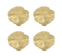 MOROBOR 4pcs Lotus Leaf Handle, Brushed Brass Drawer Pulls Solid Furniture Hardware Dresser Knob Decorative Flower for Dresser Drawer Cupboard Closet Furniture Wardrobe