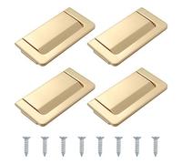 MOROBOR 4Pcs Matte Brass Alloy Hidden Handle Cabinet Handle Drawer Handle Kitchen Cabinet Handle Closet Handle Furniture Decoration Handle Hardware