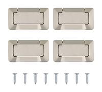 MOROBOR 4Pcs Nickel Pocket Doors Drawer Handle Flush Ring Pull, Hidden Concealed Zinc Alloy Knobs for Cabinets, Closets, Drawers