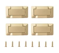 MOROBOR 4Pcs Pocket Doors Drawer Handle Flush Ring Pull, Hidden Concealed Zinc Alloy Knobs for Cabinets, Closets, Drawers/Pearl Gold