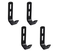 MOROBOR 4pcs PVC Coated Adjustable Bed Ladder Hooks, Black Angled Iron Bunk Bed Ladder Hook Brackets Heavy Duty Hardware Utility Hook J Hooks