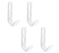 MOROBOR 4pcs PVC Coated Adjustable Bed Ladder Hooks, White Angled Iron Bunk Bed Ladder Hook Brackets Heavy Duty Hardware Utility Hook J Hooks