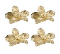 MOROBOR 4pcs Solid Brass Flower Shape Dresser Knobs Petal Drawer Knobs Kitchen Handle for Cabinet Dresser Door Pulls Gold Furniture Decoration Pulls