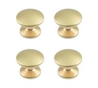 MOROBOR 4pcs Solid Cabinet Knobs, Gold Kitchen Cabinet Knob Single-Hole Drawer Pulls Decorative Zinc Alloy Knobs for Wardrobes Dressers Drawers