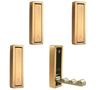 MOROBOR 4pcs Square Folding Wall Hook Non-Slip Heavy Duty Foldable Coat Hooks Zinc Alloy Wall Hanger Retractable Support Rack for Hanging Coat Bags Backpack Towel(Yellow Bronze)