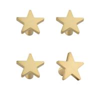 MOROBOR 4PCS Star Shaped Brass Knobs, Creative Cabinet Knob Decorative Single Hole Furniture Handle with Screws& Expansion Tube for Wardrobe Cabinet Drawer Door Wall Decor
