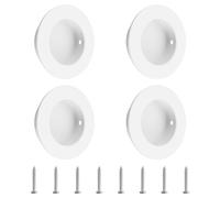 MOROBOR 4pcs White Round Recessed Handle, 50mm Trumpet Stainless Steel Sliding Door Pulls Cabinet Handles Invisible Handles with Mounting Screws for Glass Door Cabinet Cupboard Drawer